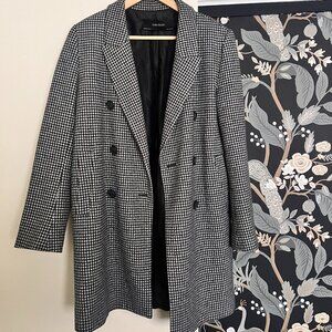 ZARA Houndstooth Double Breasted Coat